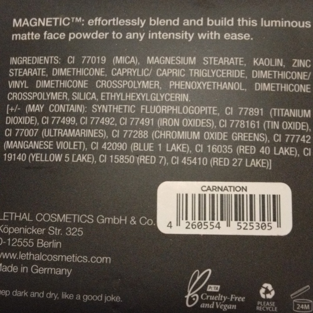 Lethal Cosmetics Face Powder - Picture 3 of 3